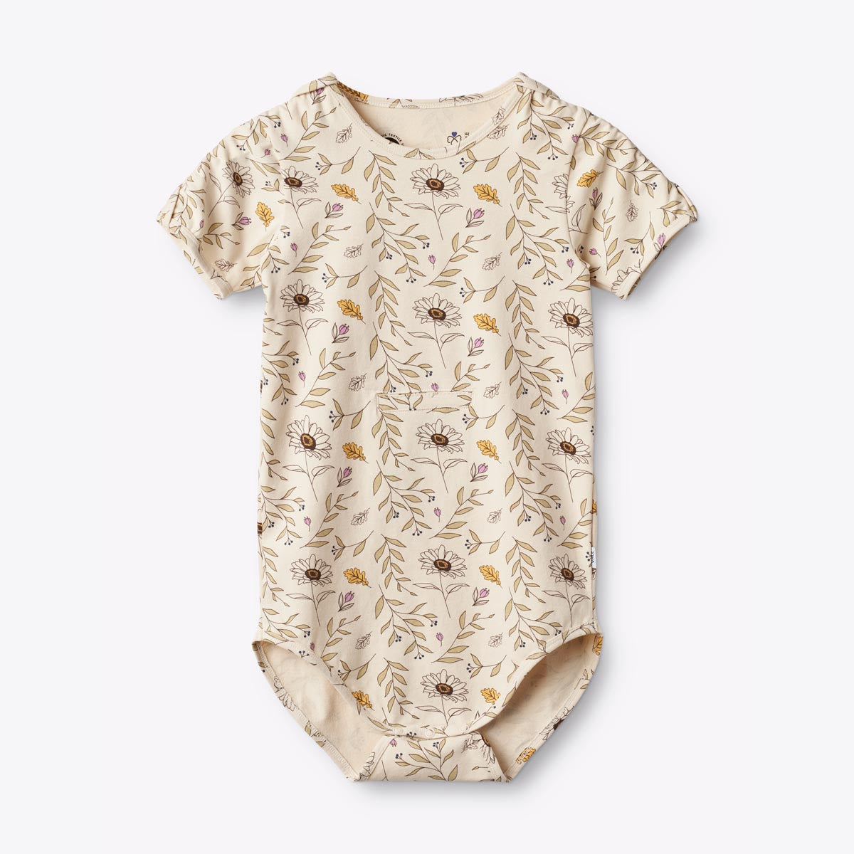 BANA Short Sleeve, organic bodysuit for disabled children - Sand Beige