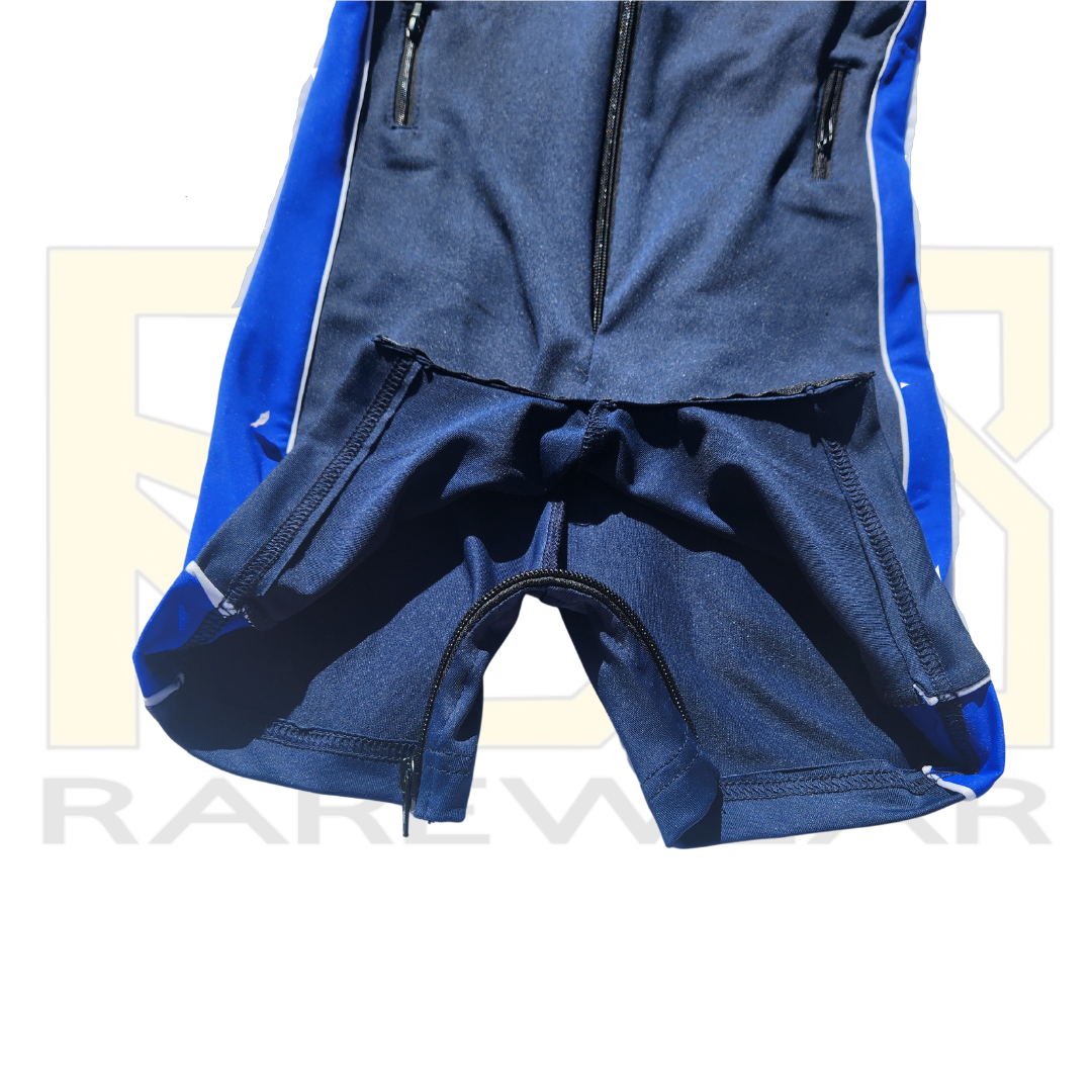 True Blue HydroEase Adaptive Swimwear – crotch zip detail