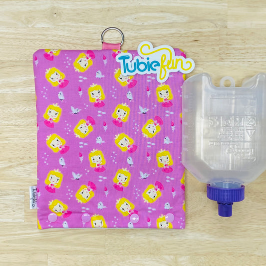 Insulated Milk Bag Suitable for 500ml Flocare Bottle in - Princess on Pink