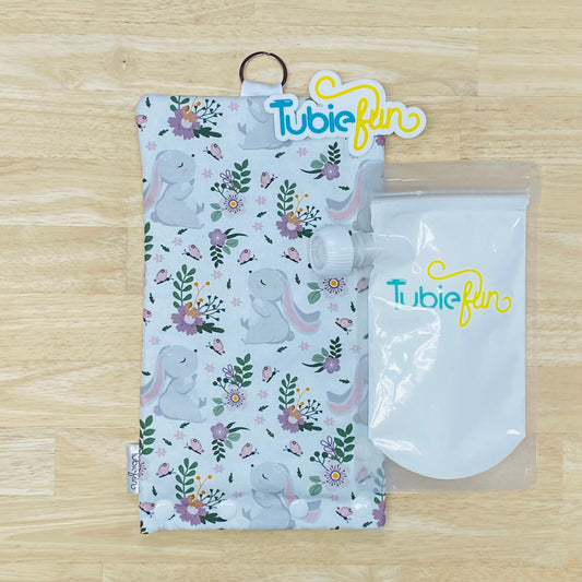 Insulated Milk Bag Suitable for Tubie Fun 500ml Reusable Pouches - Bunnies