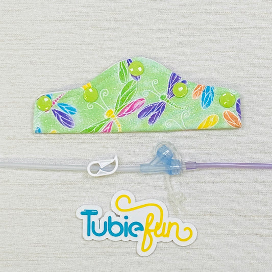 Feeding Tube Connection Cover - Dragonfly on Green