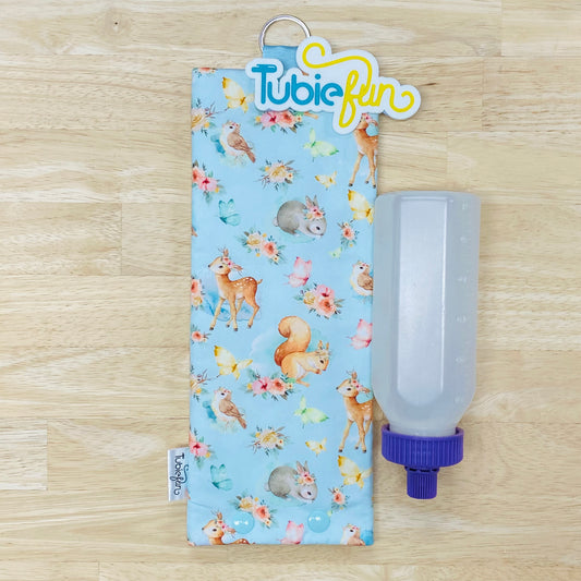 Insulated Milk Bag Suitable for 250ml Bottle in - Animals and Butterflies on Blue