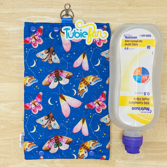 Insulated Milk Bag Suitable for 1L Flocare Bottle - Coloured Moths