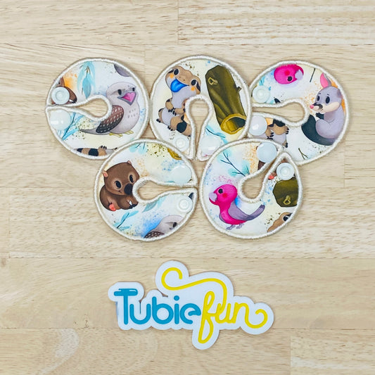 G-Tube Button Pad Cover - Animals on Cream
