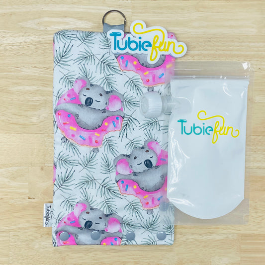 Insulated Milk Bag Suitable for Tubie Fun 500ml Reusable Pouches - Koalas on Donuts