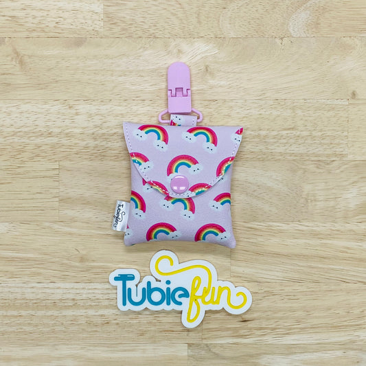 Tubing Pouch - Rainbows on Pink