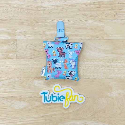 Tubing Pouch - Animals on Blue