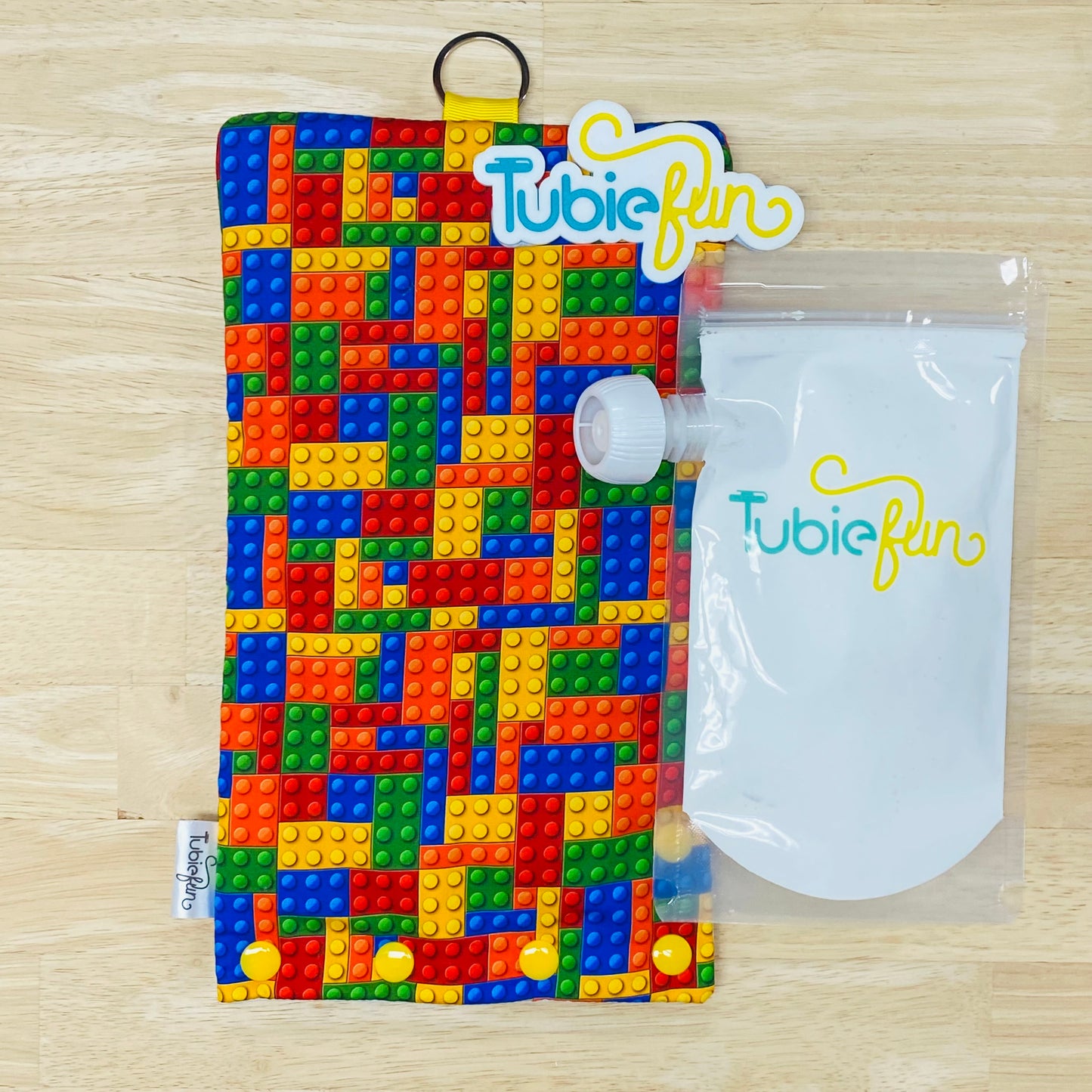 Insulated Milk Bag Suitable for Tubie Fun 500ml Reusable Pouches - Bricks