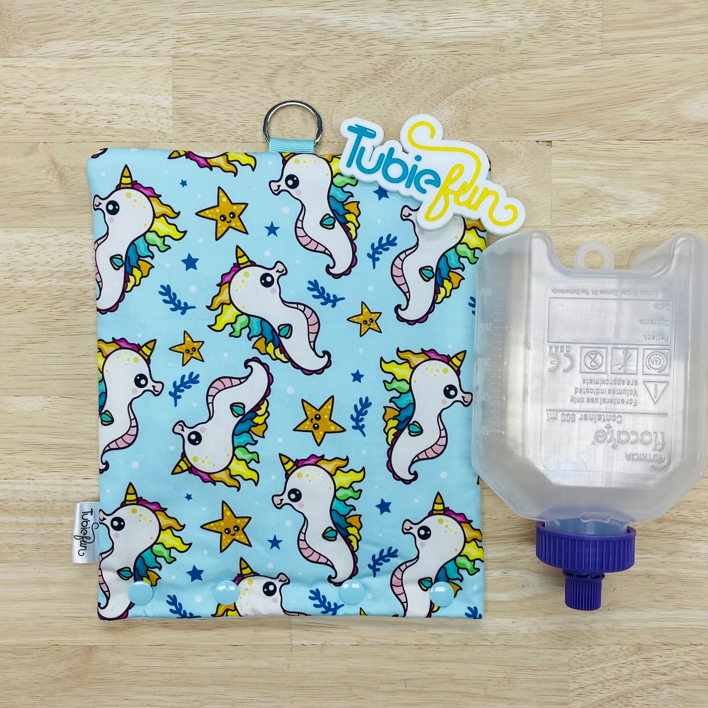 Insulated Milk Bag Suitable for 500ml Flocare Bottle in - Rainbow Seahorses