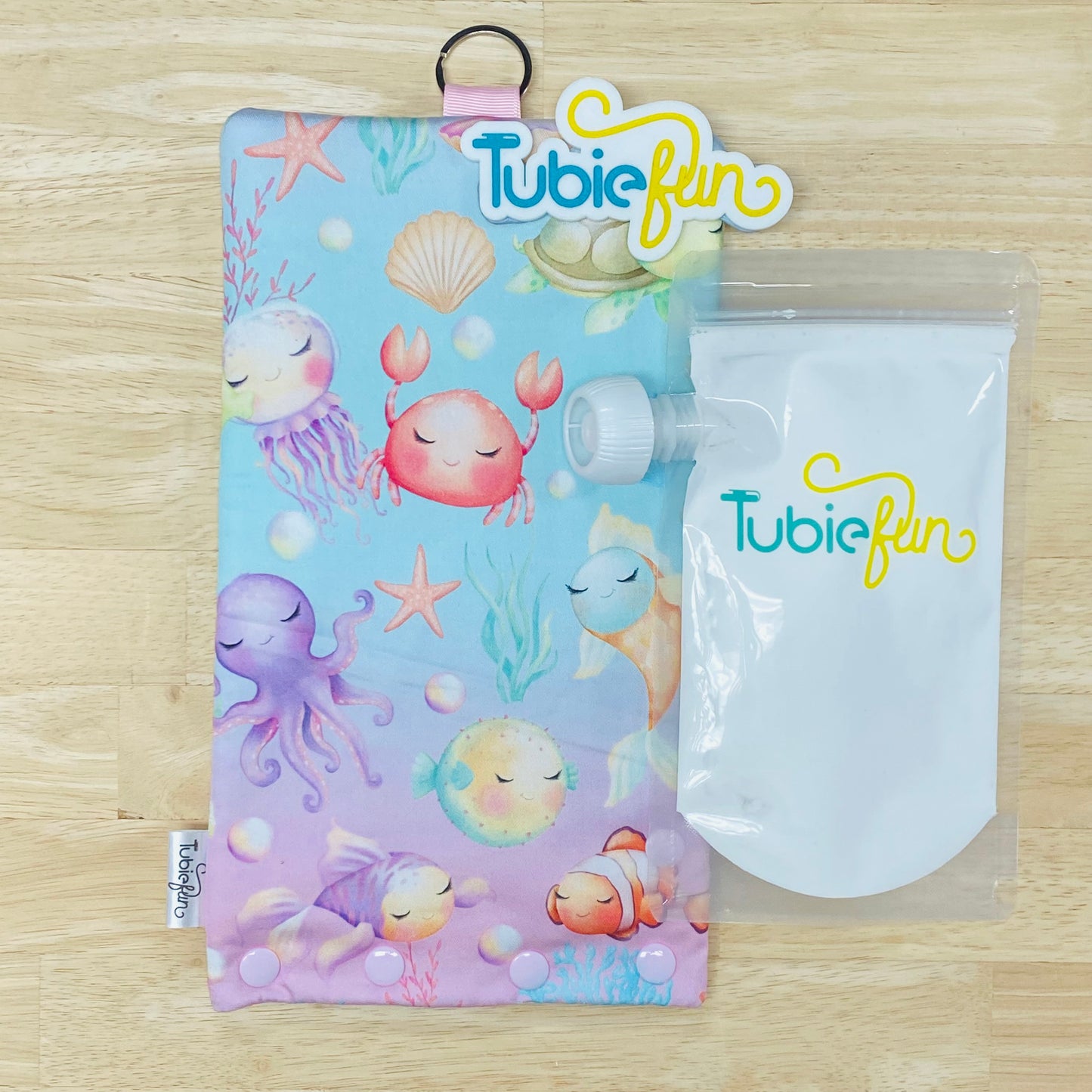 Insulated Milk Bag Suitable for Tubie Fun 500ml Reusable Pouches - Sea Creatures