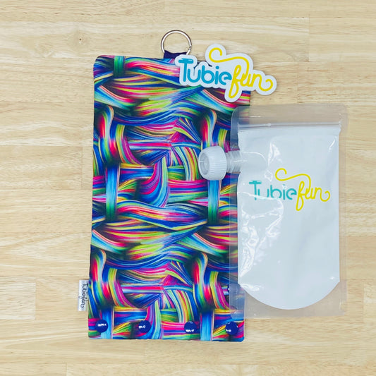 Insulated Milk Bag Suitable for Tubie Fun 500ml Reusable Pouches - Multi Coloured Abstract