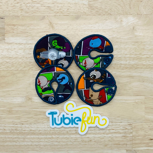 G-Tube Button Pad Cover - Super Hero Cartoon Panels
