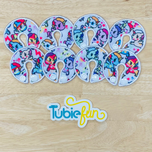 G-Tube Button Pad Cover - Punk Unicorns