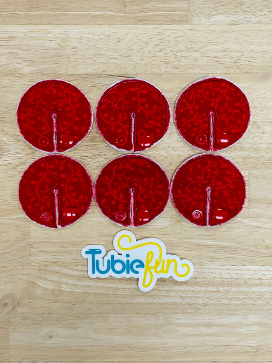 Chait Button Pad Covers - Red Swirls