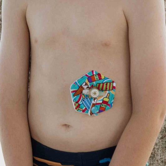 Hexagon G-Tube Button Pad Cover - Custom Order Only