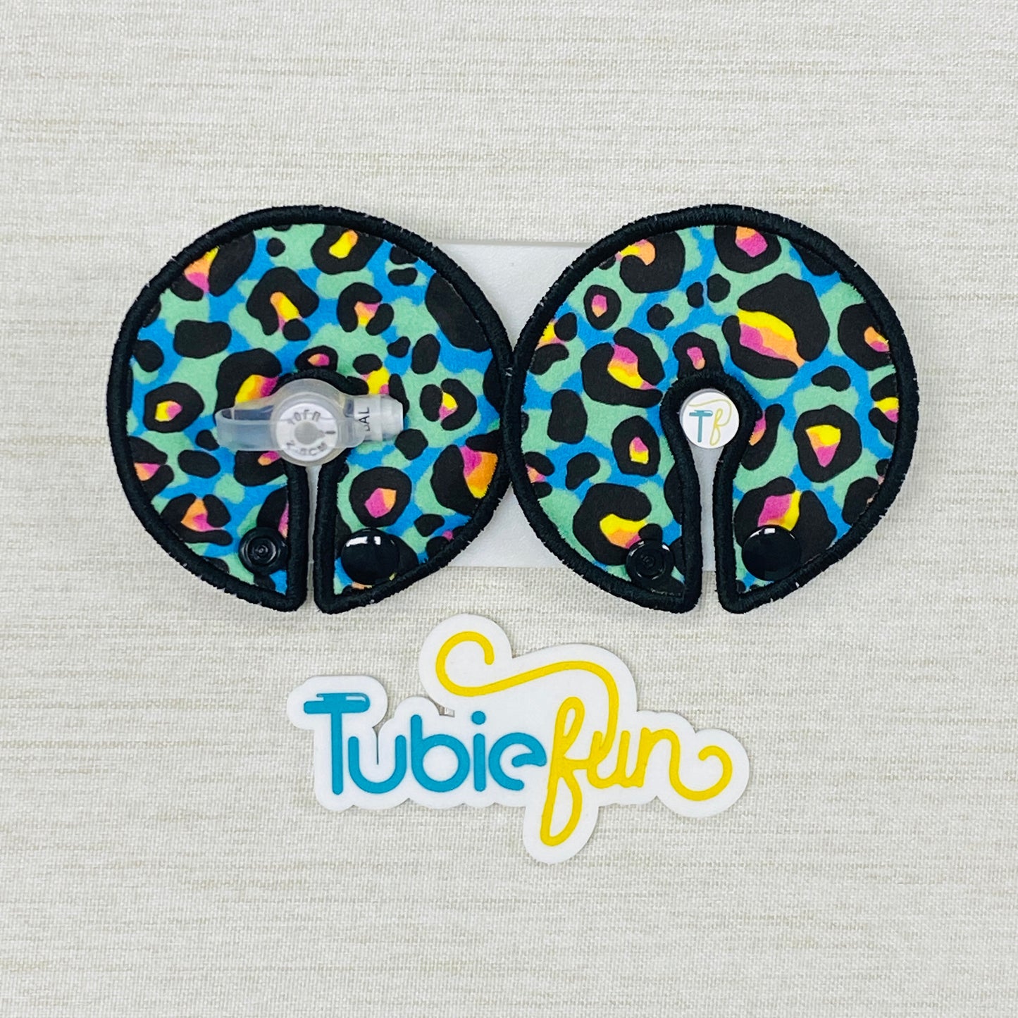 Button Pad Cover Large - Kasey Rainbow Neon Leopard