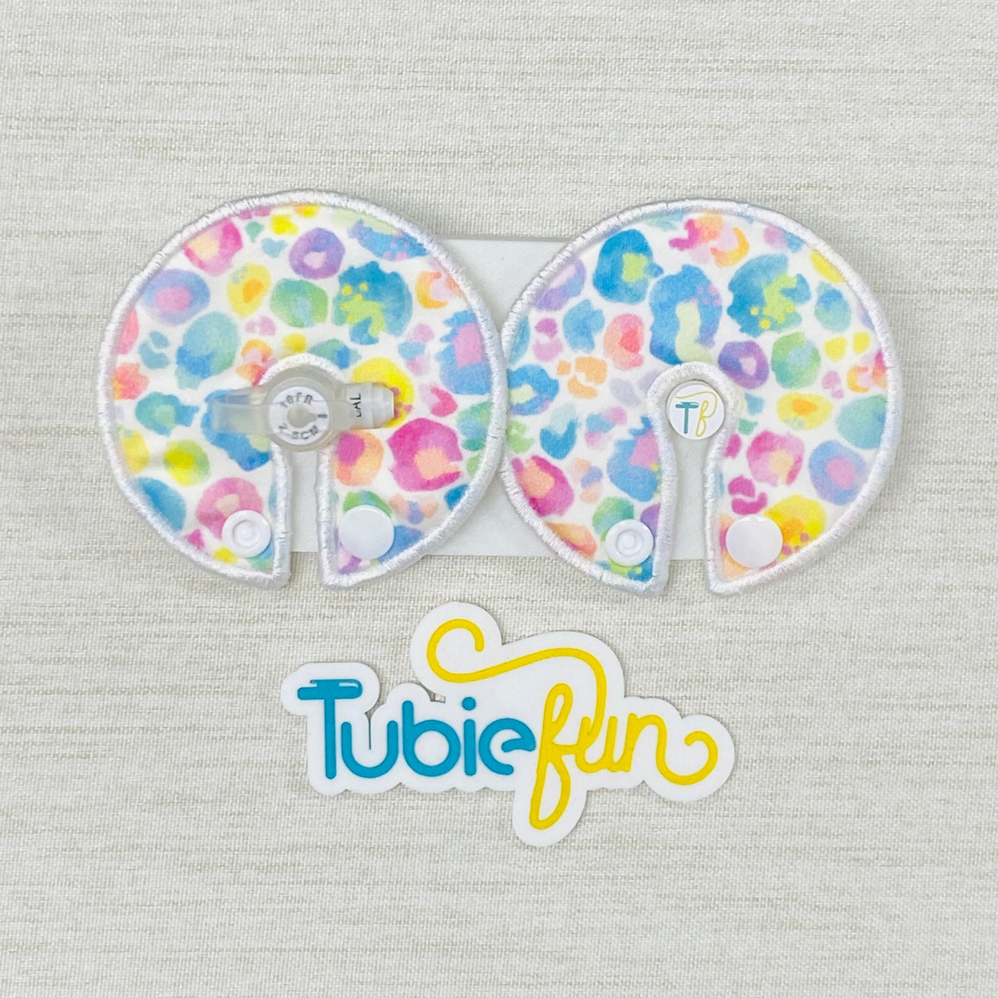 Button Pad Cover Large - Kasey Rainbow Pastel Leopard