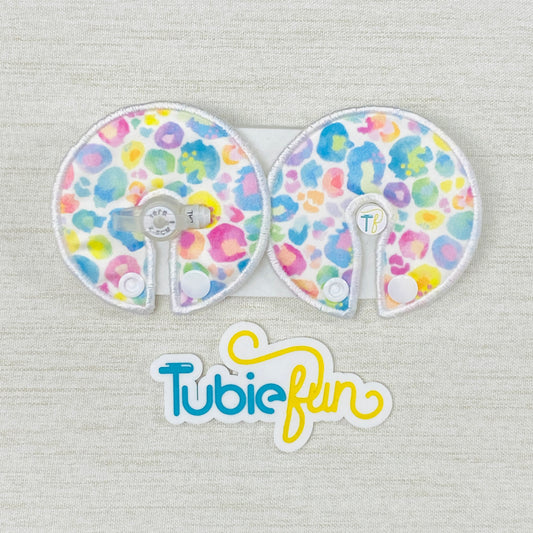 Button Pad Cover Large - Kasey Rainbow Pastel Leopard