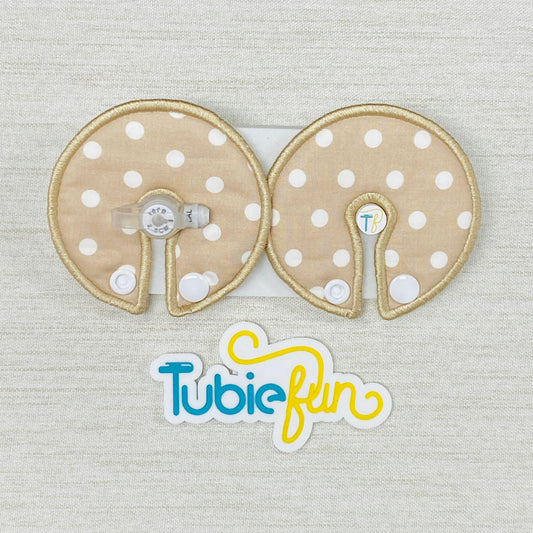 Button Pad Cover Large - White Dots on Cream