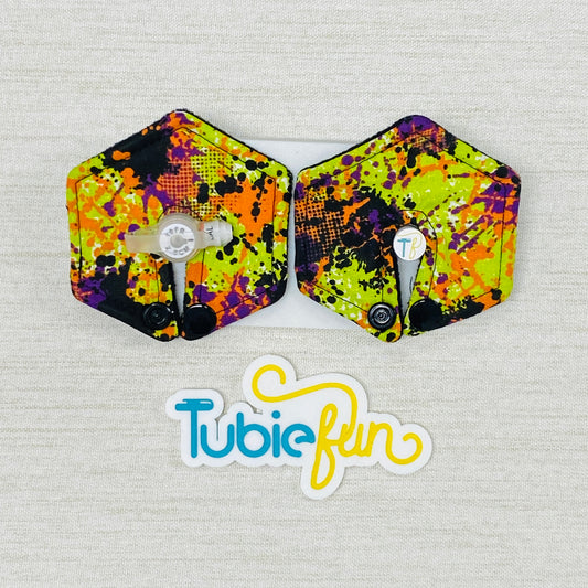 Hexagon G-Tube Button Pad Cover - Graffiti