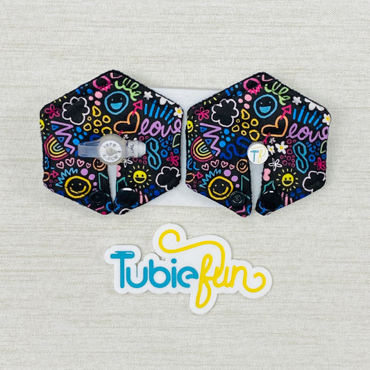 Hexagon G-Tube Button Pad Cover - Kasey Rainbow Teenage Dream