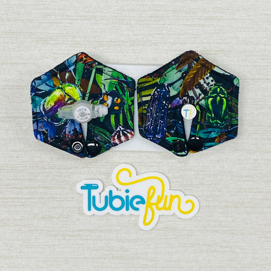 Hexagon G-Tube Button Pad Cover - Beetles