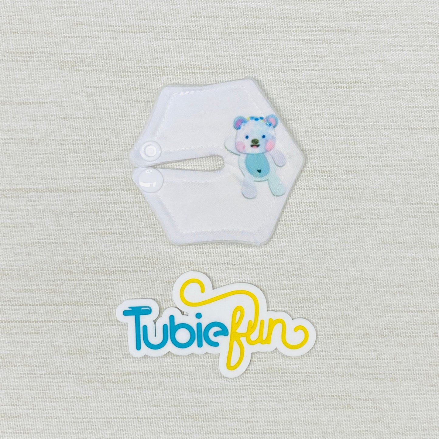 Hexagon G-Tube Button Pad Cover - Kasey Rainbow Poppy