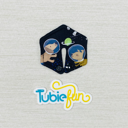 Hexagon G-Tube Button Pad Cover - Space Dogs