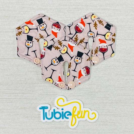 Hexagon G-Tube Button Pad Cover - Wine Glasses