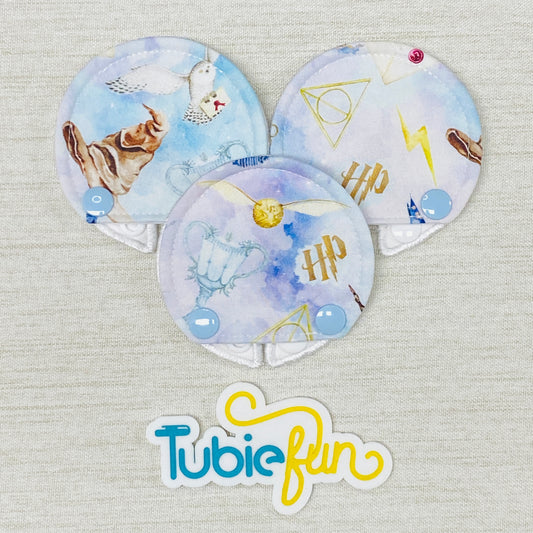 Covered Button Pad - Wizard Items on Blue