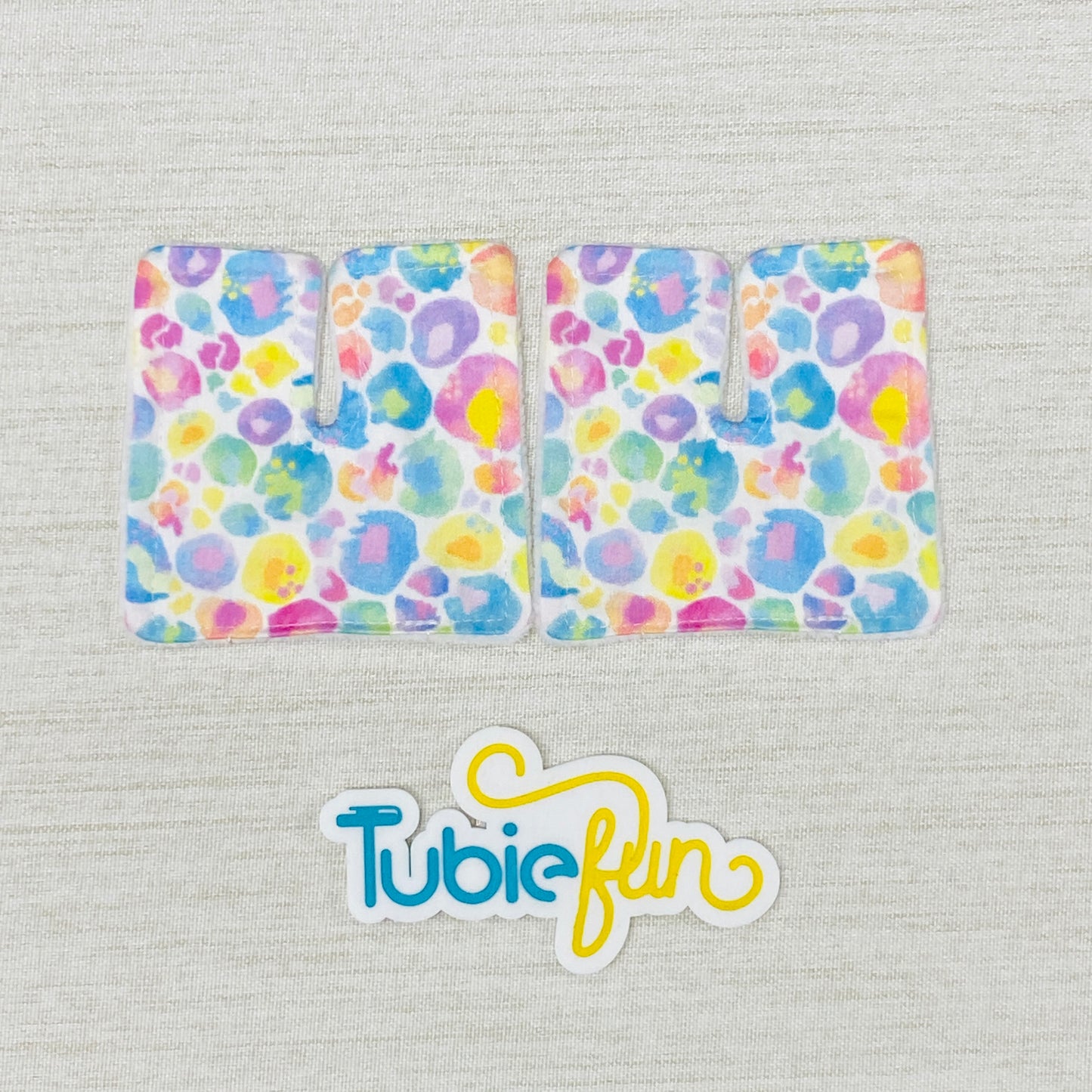 Tracheostomy Pad Cover - Kasey Rainbow Pastel Leopard