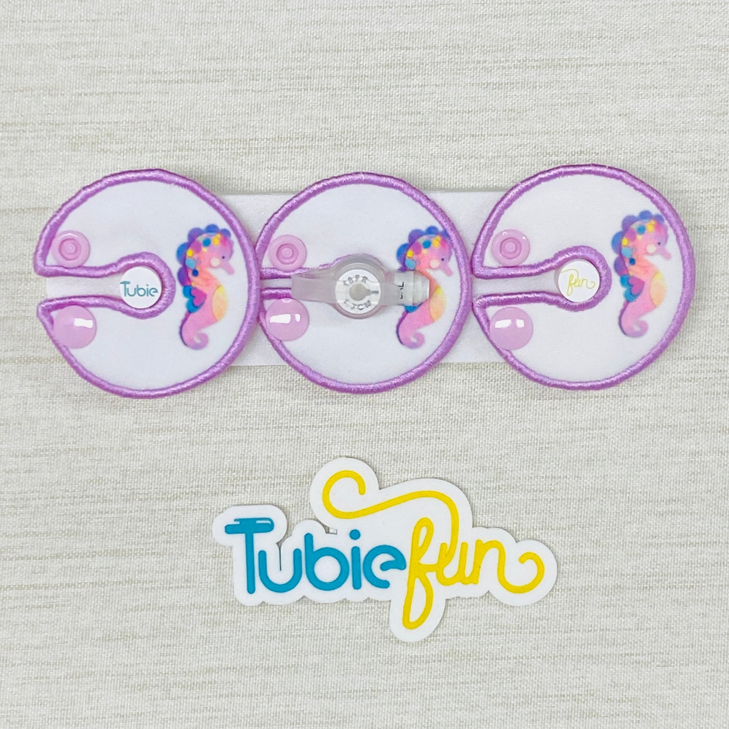 G-Tube Button Pad Cover - Kasey Rainbow Stevie the Seahorse