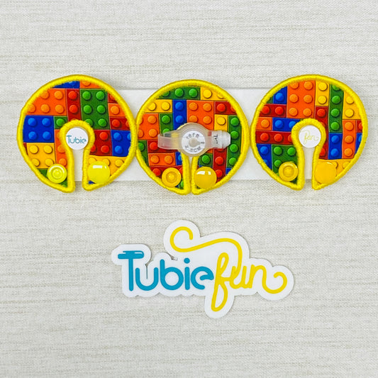 G-Tube Button Pad Cover - Yellow Bricks