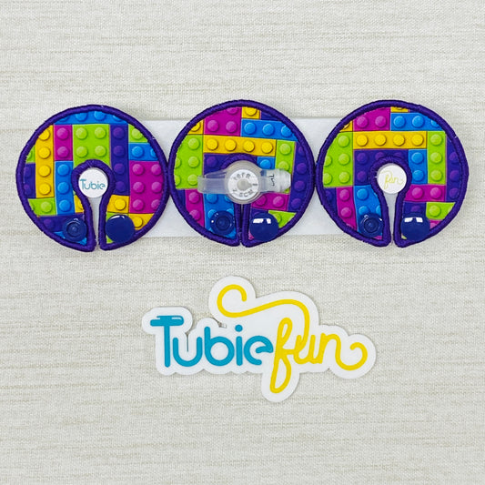 G-Tube Button Pad Cover - Purple Bricks