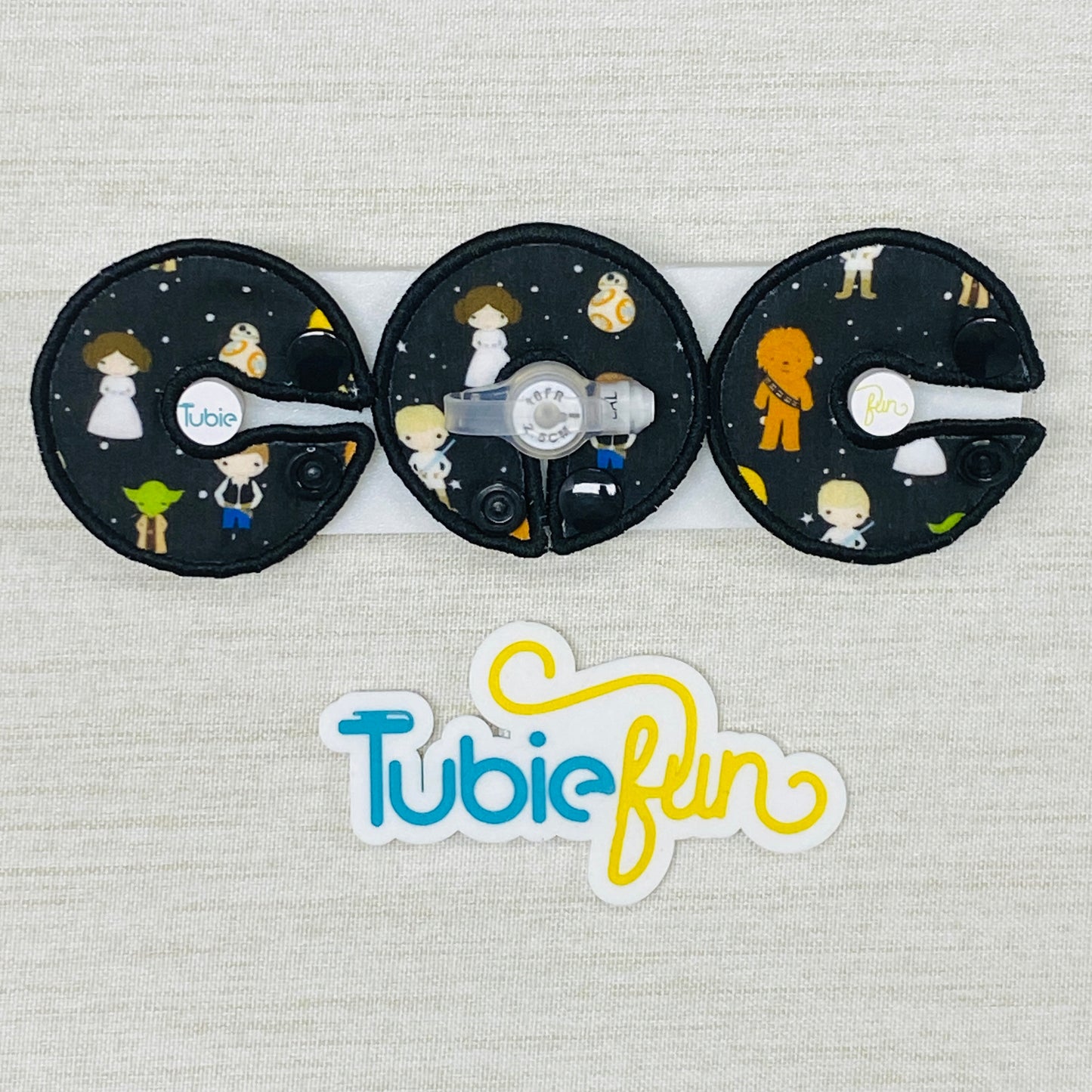 G-Tube Button Pad Cover - Rebel Characters on Black