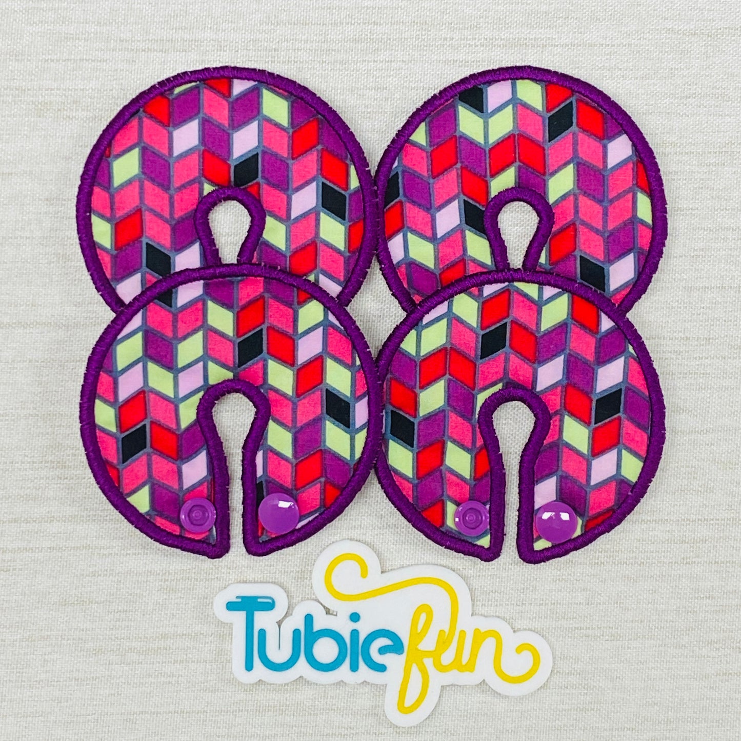 Button Pad Cover Large - Purple and Green Diamonds