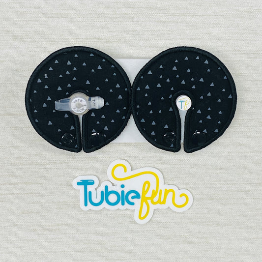 Button Pad Cover Large - Grey Triangles on Black