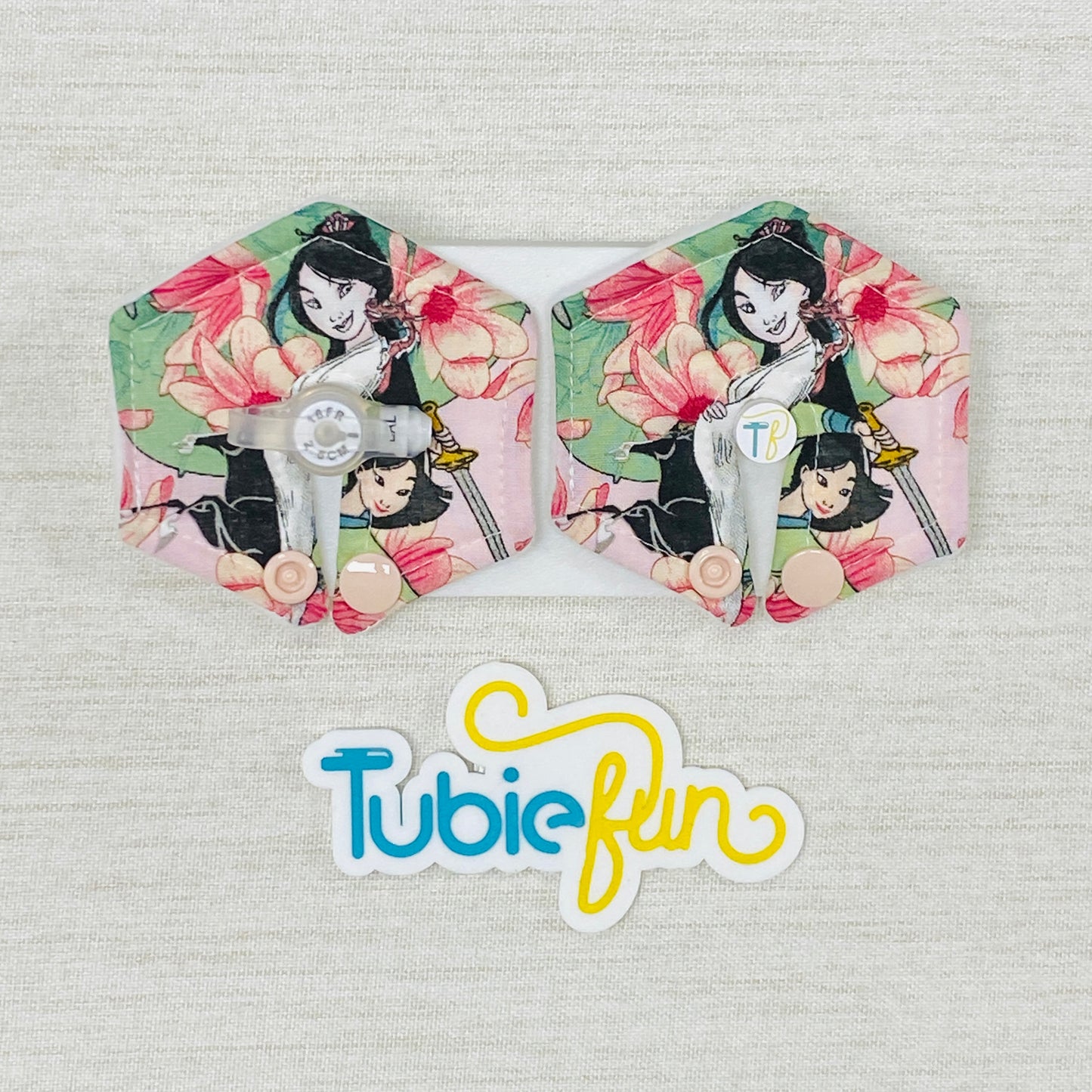 Hexagon G-Tube Button Pad Cover - Samurai Princess