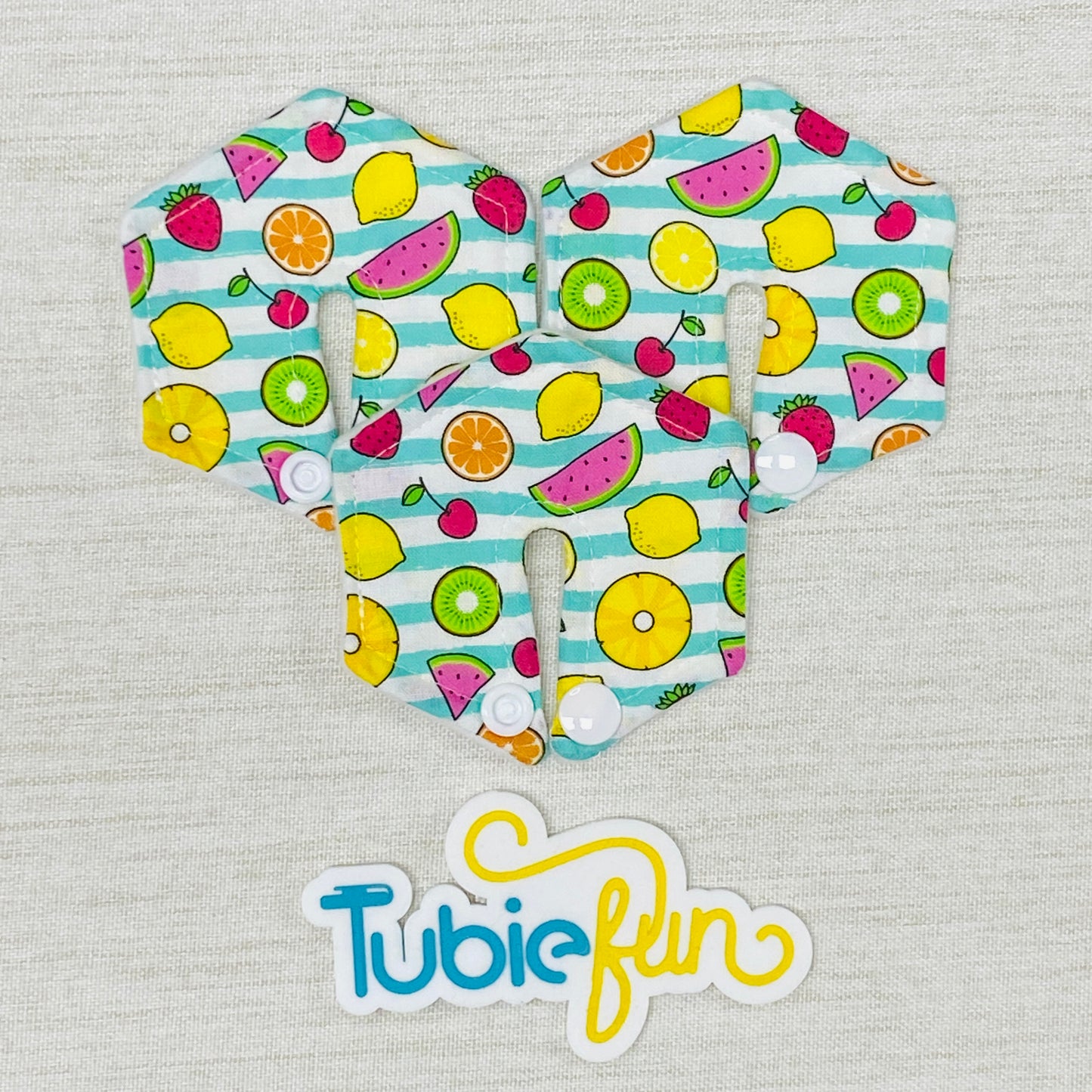 Hexagon G-Tube Button Pad Cover - Summer Fruits