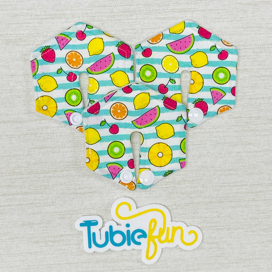 Hexagon G-Tube Button Pad Cover - Summer Fruits
