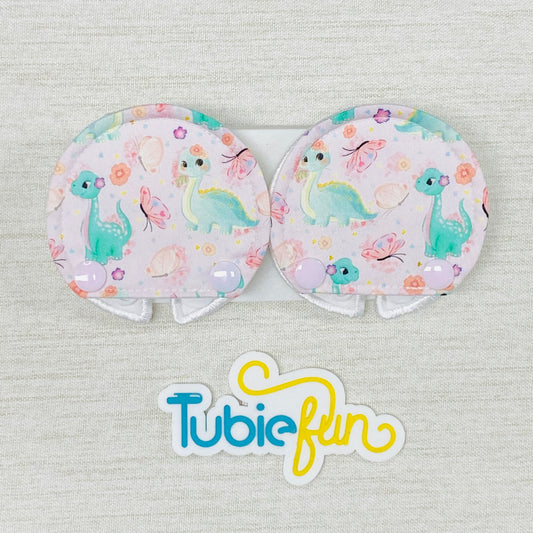 Covered Button Pad - Dinosaurs on Pink