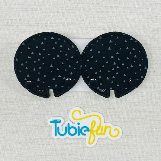 Covered Button Pad - Grey Triangles on Black