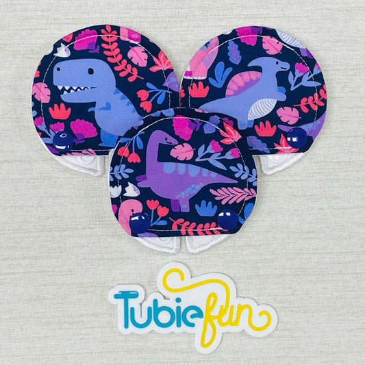 Covered Button Pad - Pink and Purple Dinosaurs