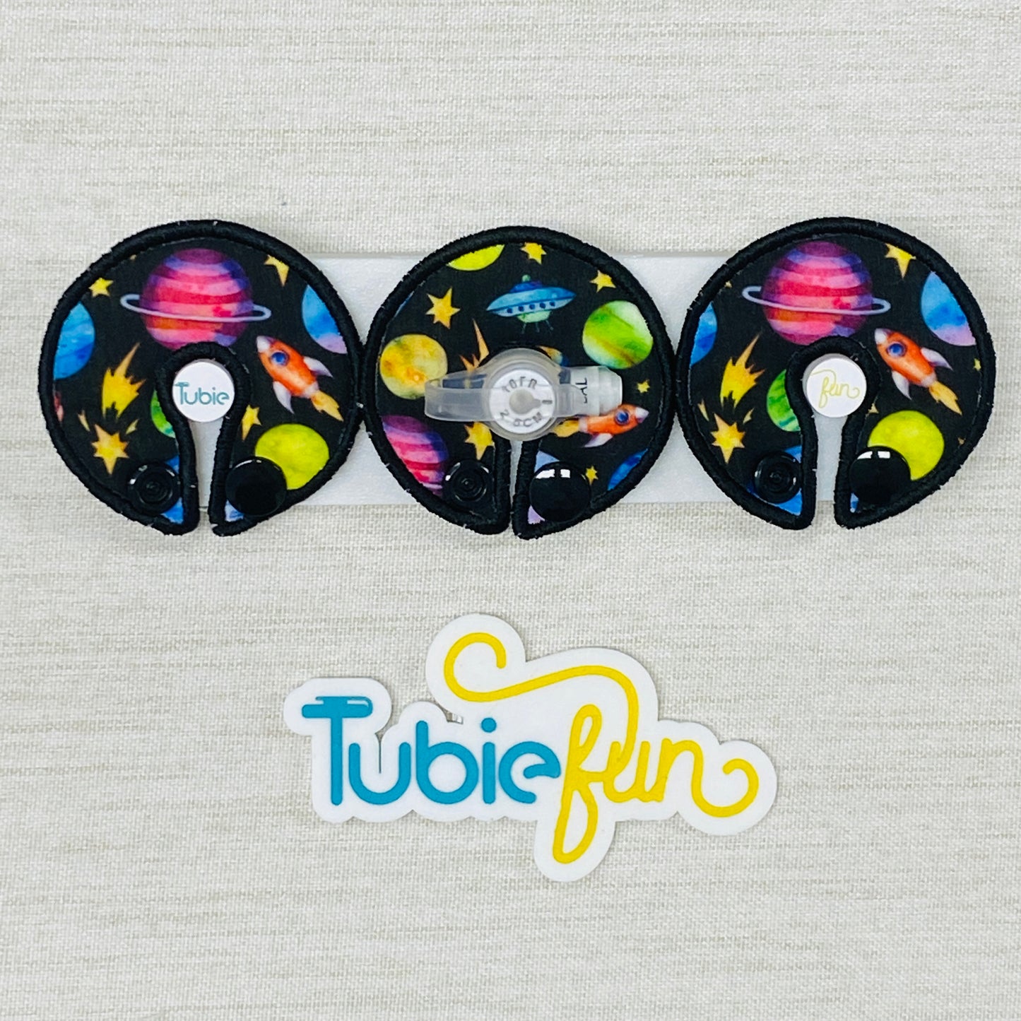 G-Tube Button Pad Cover -Rockets in Space