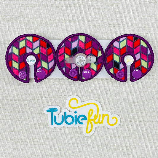 G-Tube Button Pad Cover - Pink and Green Diamonds