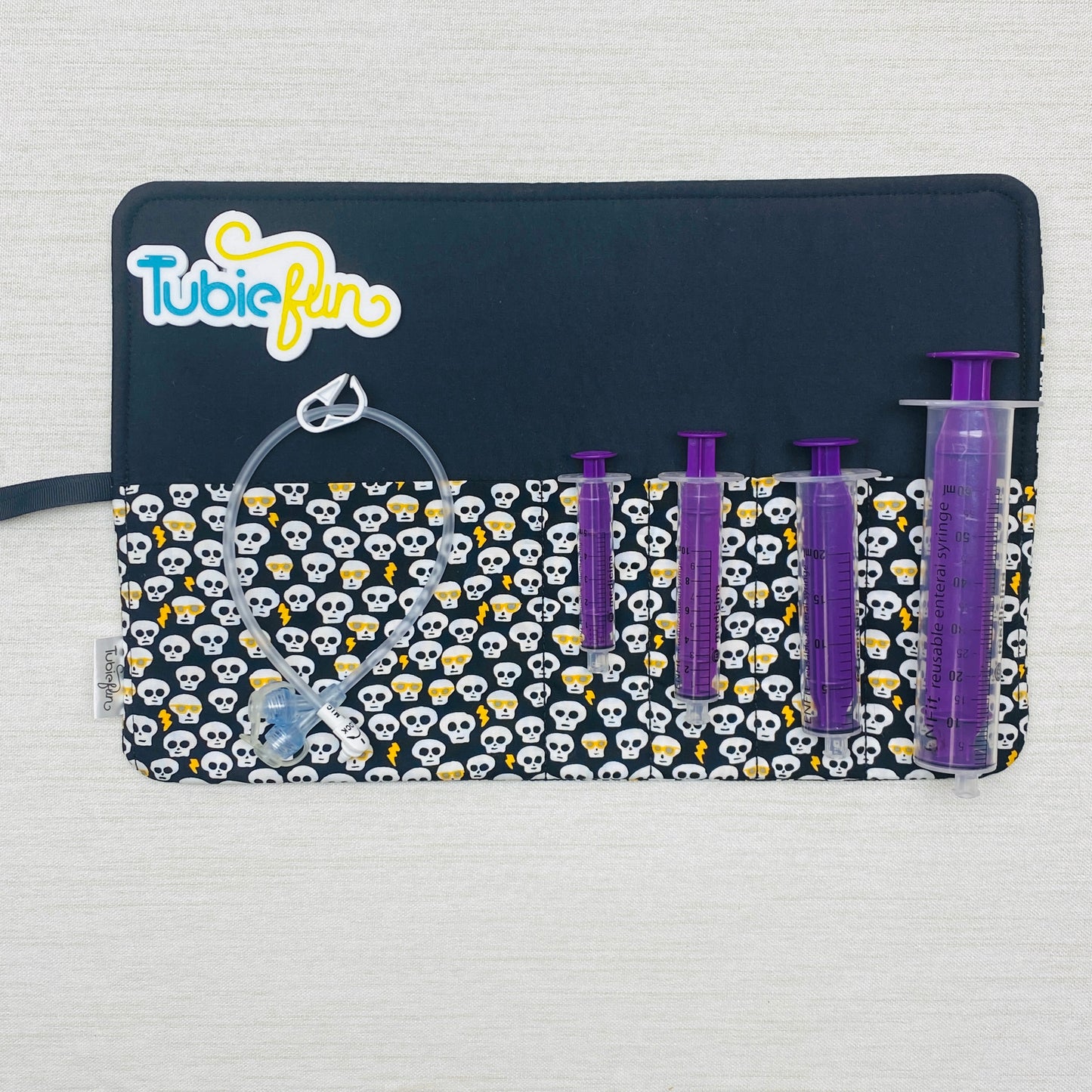 Syringe Roll - Skulls on Black