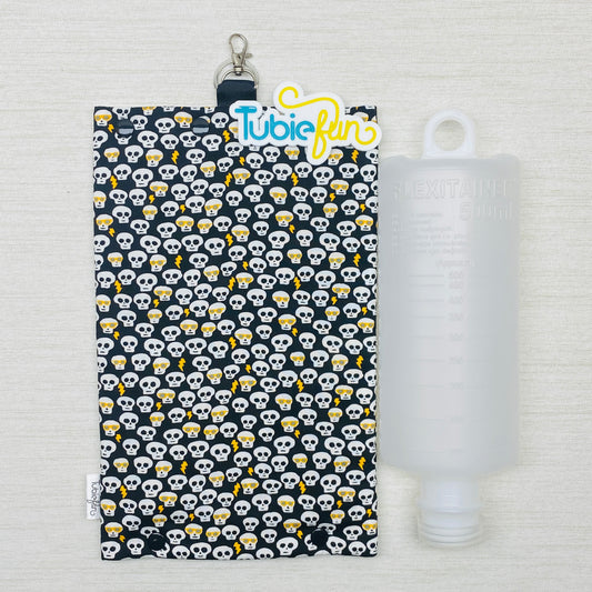 Insulated Milk Bag Suitable for 1L Flocare and 500ml Flexitaners - Skulls on Black