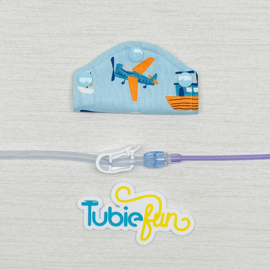 Feeding Tube Mini Connection Cover - Planes and Boats