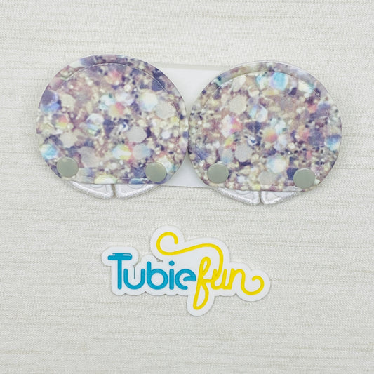 Covered Button Pad - Silver Gems