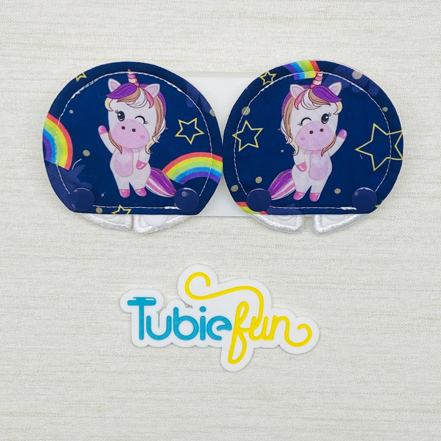 Covered Button Pad - Unicorn on Purple